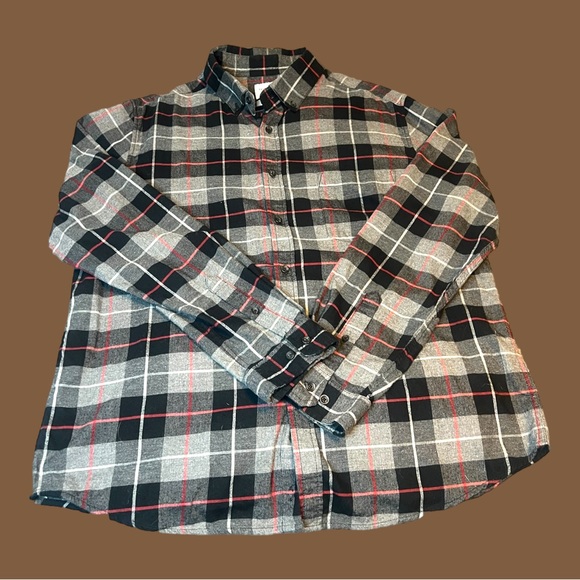 Goodfellows Black And Red Flannel Plaid Button Down Size XL Standard Warm Cozy - Picture 5 of 6